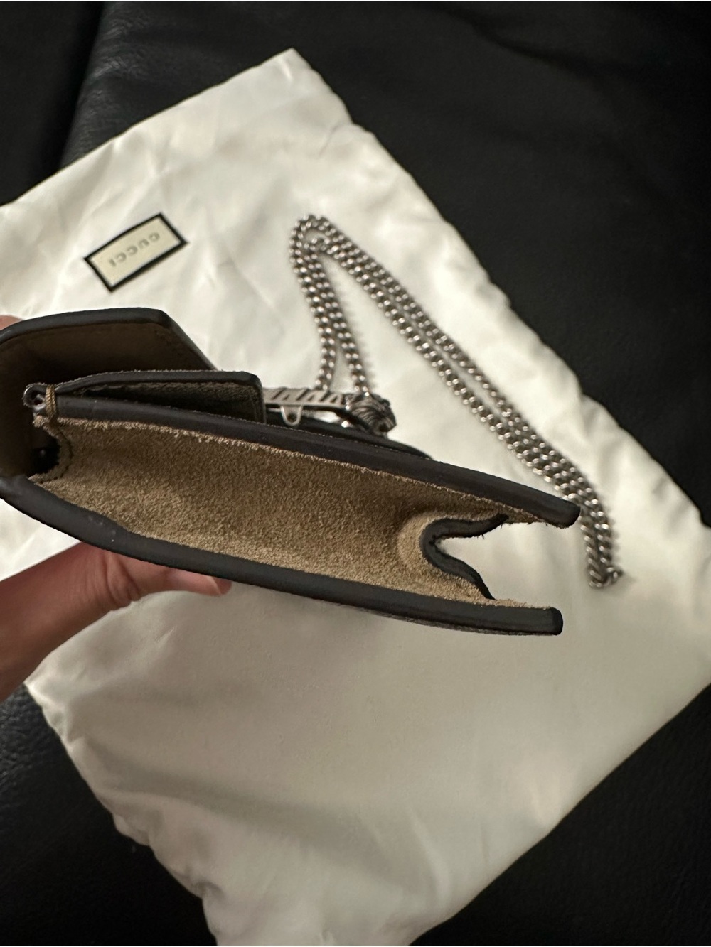 Gucci Beige GG Supreme Dionysus Wallet Mini with Antique Silver Hardware - Picture 7 of 11